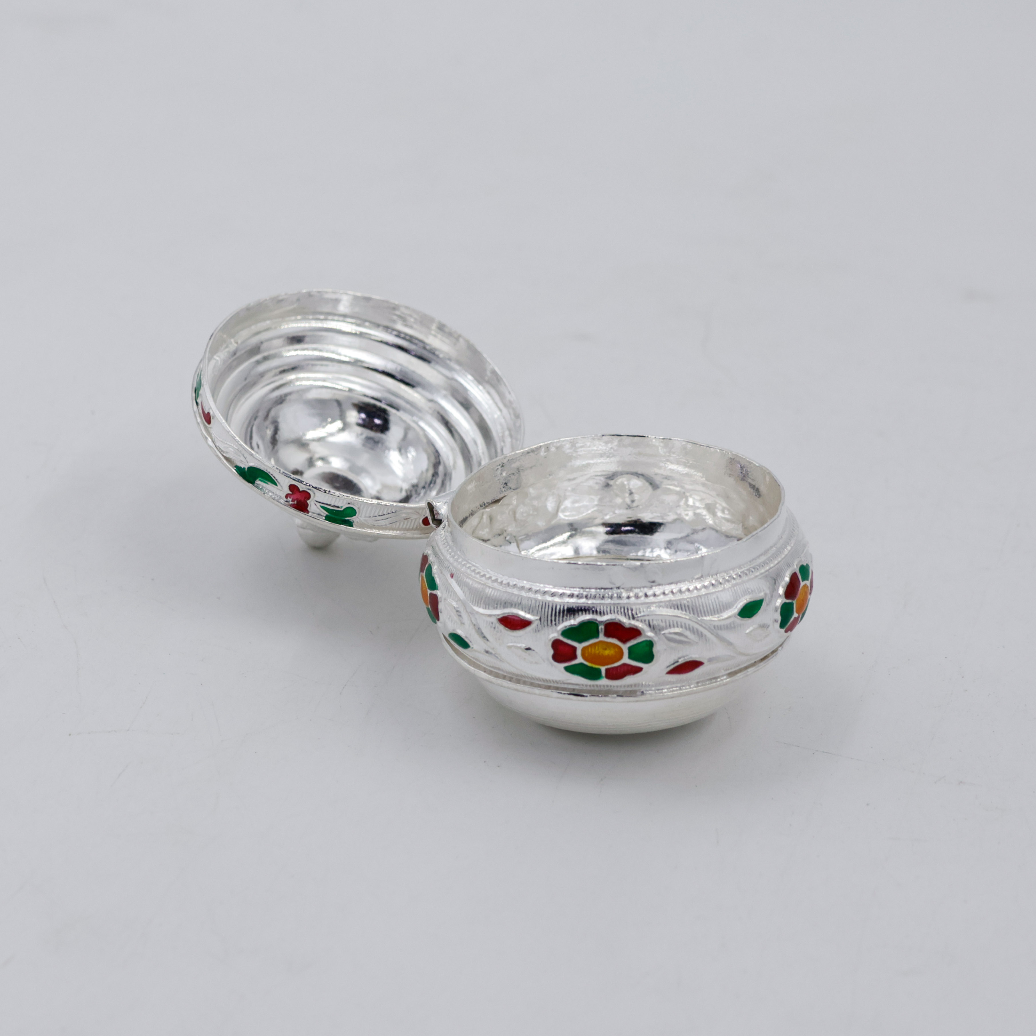 New Akshaya Jewellers - Silver Kum Kum Dabbi